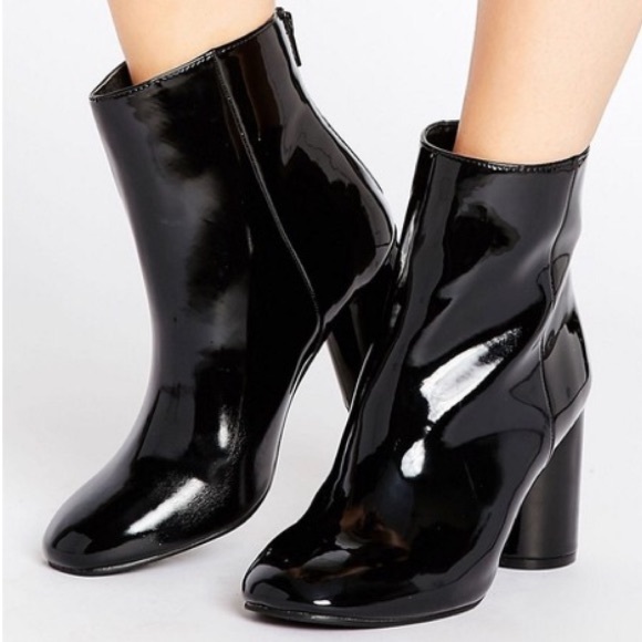 black patent boots new look